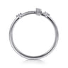 14K White Gold Diamond Cross Ring - 0.08 ct