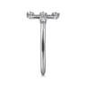 14K White Gold Diamond Cross Ring - 0.08 ct