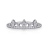 14K White Gold Diamond Crown Bujukan Ring - 0.08 ct