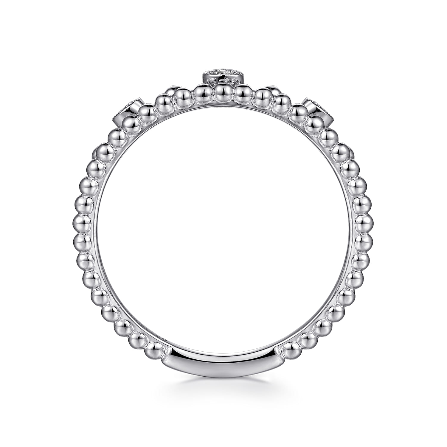 14K White Gold Diamond Crown Bujukan Ring - 0.08 ct - Shot 2