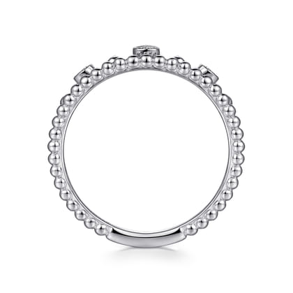 14K White Gold Diamond Crown Bujukan Ring