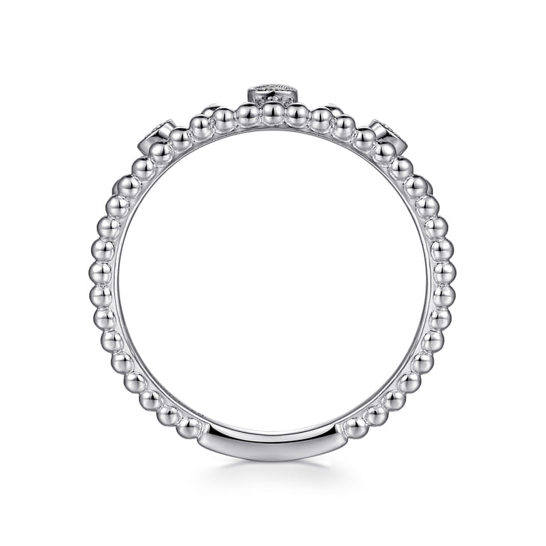 14K White Gold Diamond Crown Bujukan Ring - 0.08 ct - Shot 2