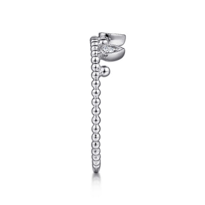14K White Gold Diamond Crown Bujukan Ring