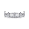 14K White Gold Diamond Crown Ring - 0.45 ct