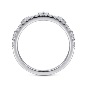 14K White Gold Diamond Crown Ring