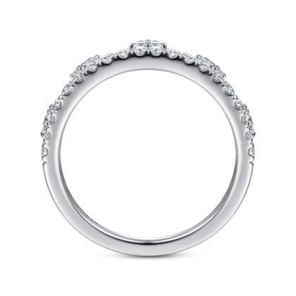14K White Gold Diamond Crown Ring