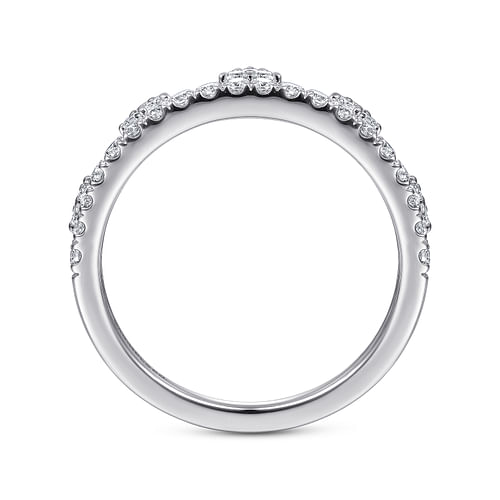 14K White Gold Diamond Crown Ring - 0.45 ct - Shot 2