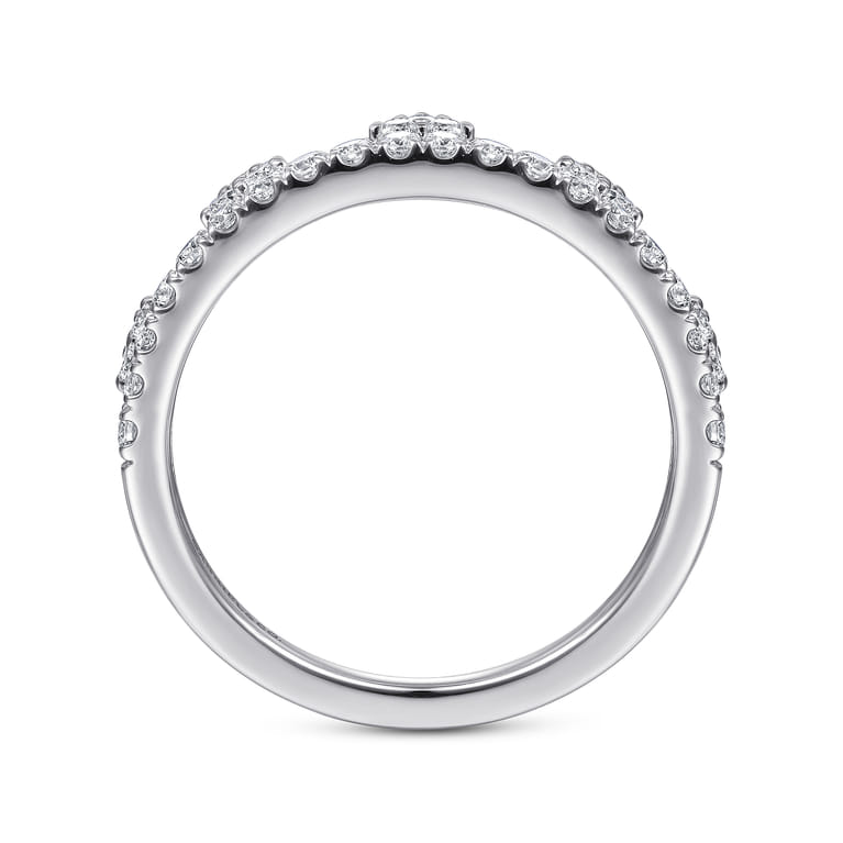 14K White Gold Diamond Crown Ring - 0.45 ct - Shot 2