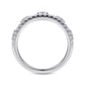 14K White Gold Diamond Crown Ring - 0.45 ct