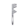 14K White Gold Diamond Crown Ring - 0.45 ct