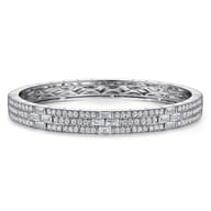 14K White Gold Diamond Cuff Bangle Bracelet