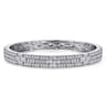 14K White Gold Diamond Cuff Bangle Bracelet - 2.5 ct