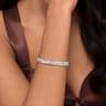 14K White Gold Diamond Cuff Bangle - 3.35 ct