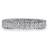14K White Gold Diamond Cuff Bangle - 4.1 ct