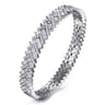 14K White Gold Diamond Cuff Bangle - 4.1 ct