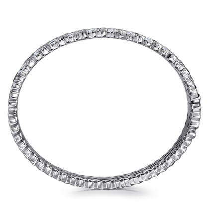 14K White Gold Diamond Cuff Bangle