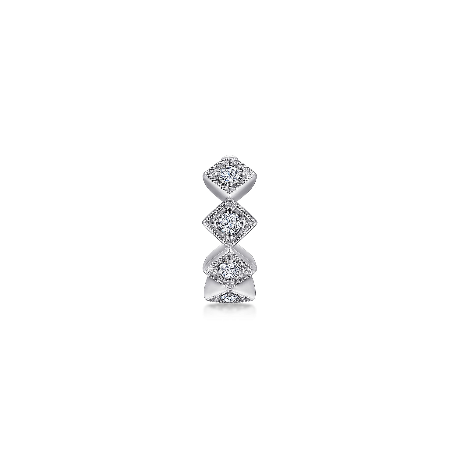 14K White Gold Diamond Cuff Earring