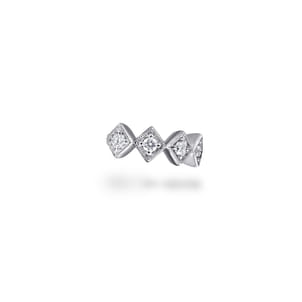 14K White Gold Diamond Cuff Earring
