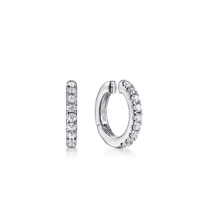 14K White Gold Diamond Cuff Earring