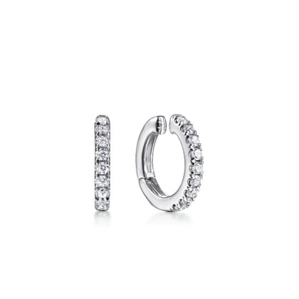 14K White Gold Diamond Cuff Earring