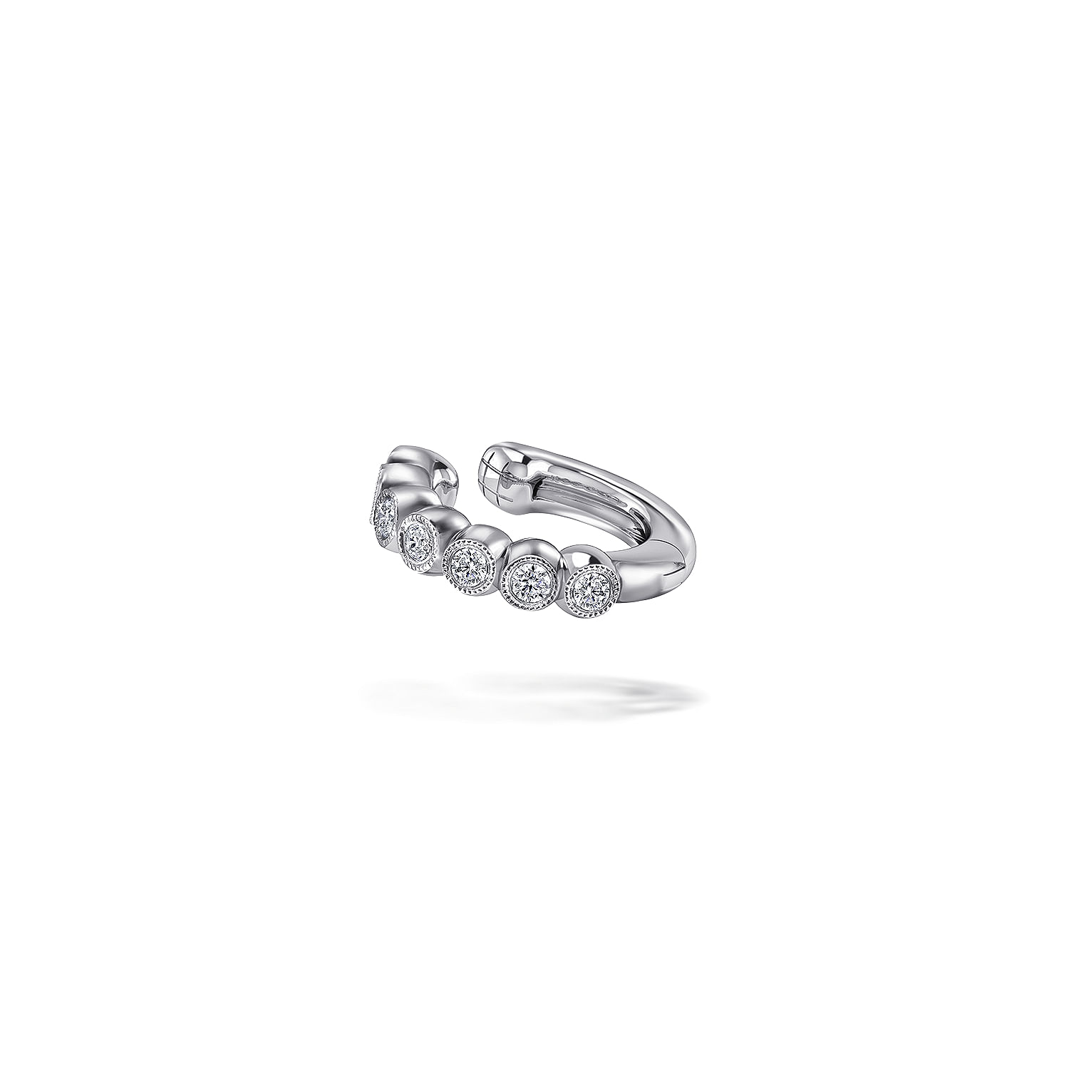 14K White Gold Diamond Cuff Earring