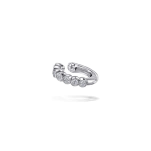 14K White Gold Diamond Cuff Earring