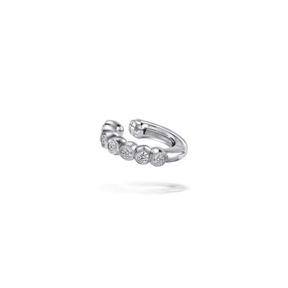 14K White Gold Diamond Cuff Earring