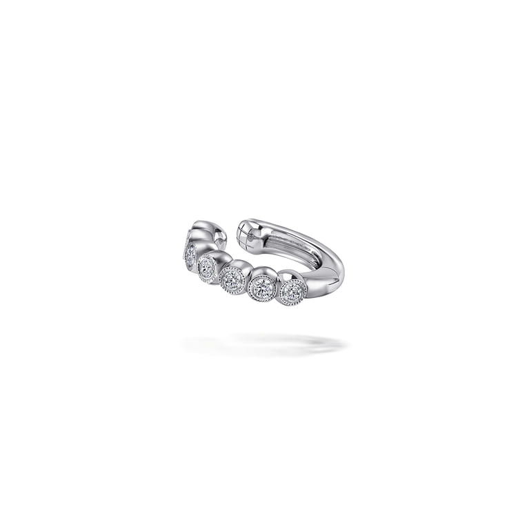 14K White Gold Diamond Cuff Earring - 0.15 ct - Shot 1