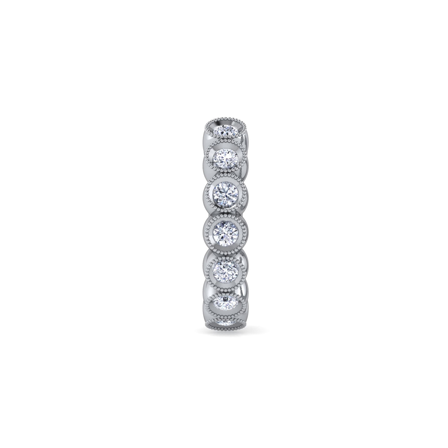 14K White Gold Diamond Cuff Earring