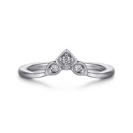 14K White Gold Diamond Curved Anniversary Band