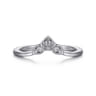Curved Wedding Ring in 14k White Gold with Round Natural Diamond at Gabriel & Co.