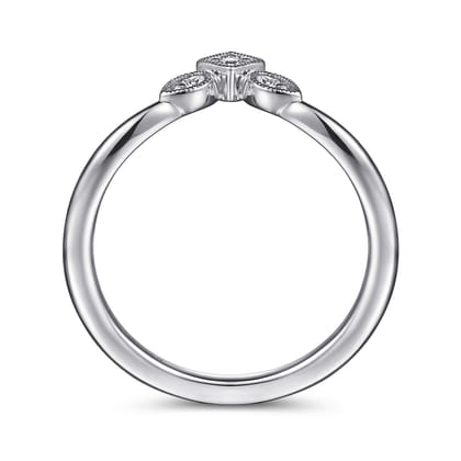 14K White Gold Diamond Curved Anniversary Band