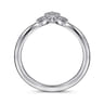 Curved Wedding Ring in 14k White Gold with Round Natural Diamond at Gabriel & Co.