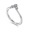 Curved Wedding Ring in 14k White Gold with Round Natural Diamond at Gabriel & Co.