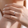 Curved Wedding Ring in 14k White Gold with Round Natural Diamond at Gabriel & Co.