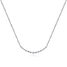 14K White Gold Diamond Curved Bar Necklace - 0.25 ct