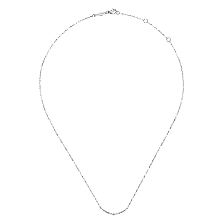 14K White Gold Diamond Curved Bar Necklace - 0.25 ct - Shot 2