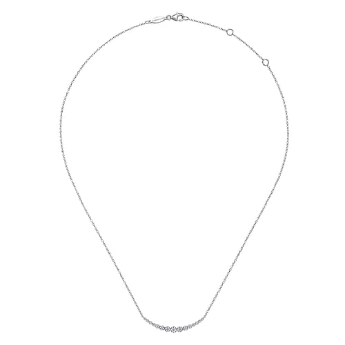 14K White Gold Diamond Curved Bar Necklace - 0.25 ct - Shot 2