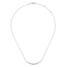 14K White Gold Diamond Curved Bar Necklace - 0.5 ct