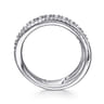 14K White Gold Diamond Curved Easy Stackable Ring - 0.55 ct