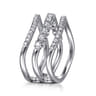 14K White Gold Diamond Curved Easy Stackable Ring - 0.55 ct