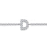 14K White Gold Diamond D Initial Chain Bracelet - 0.08 ct