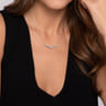 14K White Gold Diamond Double Row Chevron Bar Necklace - 0.38 ct