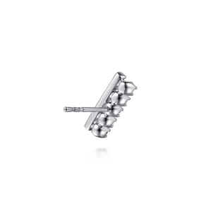 14K White Gold Diamond Double Row Stacked Ear Climber Earrings