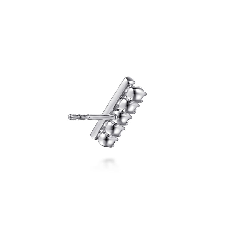 14K White Gold Diamond Double Row Stacked Ear Climber Earrings - 0.35 ct - Shot 2