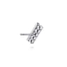 14K White Gold Diamond Double Row Stacked Ear Climber Earrings - 0.35 ct