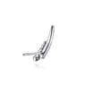 14K White Gold Diamond Double Row Stacked Ear Climber Earrings - 0.35 ct
