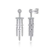 14K White Gold Diamond Drop Chandelier Earrings