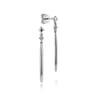 14K White Gold Diamond Drop Earrings - 0.04 ct