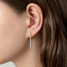 14K White Gold Diamond Drop Earrings - 0.04 ct